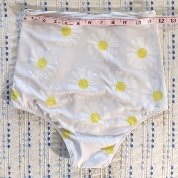 Kortni Jeane Swimsuit Bottoms High-Waist XS Daisy Yellow White Full Coverage - Picture 3 of 10